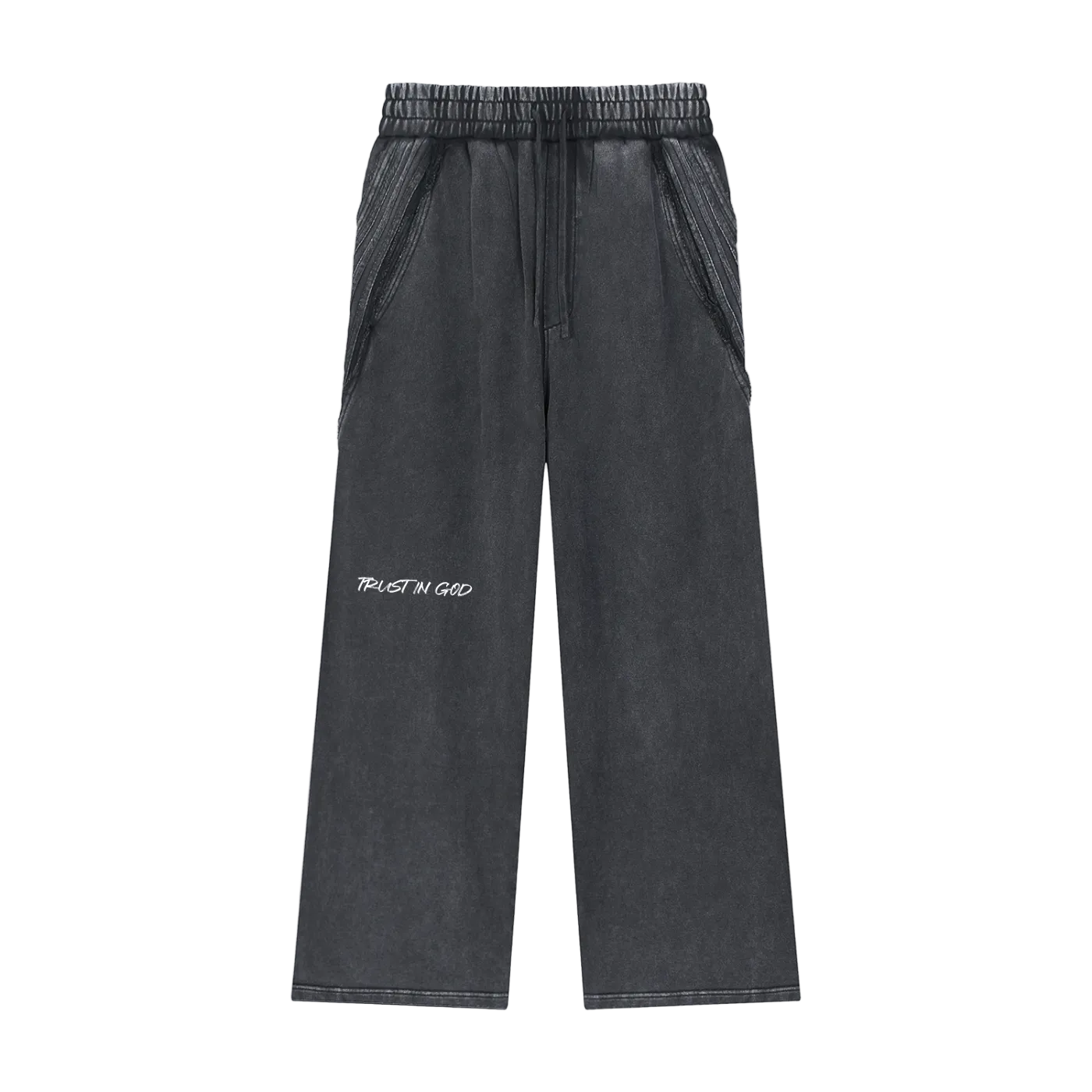 Snow Washed Tape Raw Edge Sweatpants