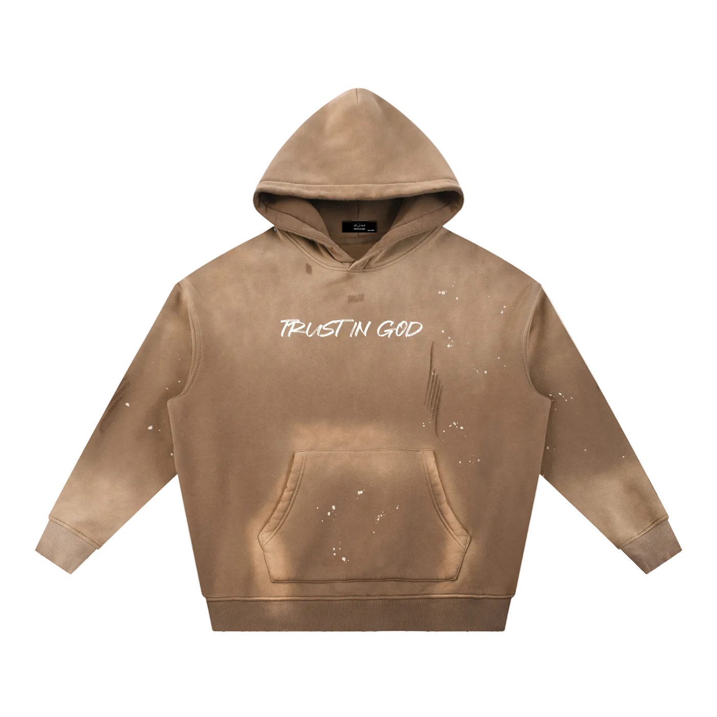 Vintage Washed Frayed Fleece Hoodie