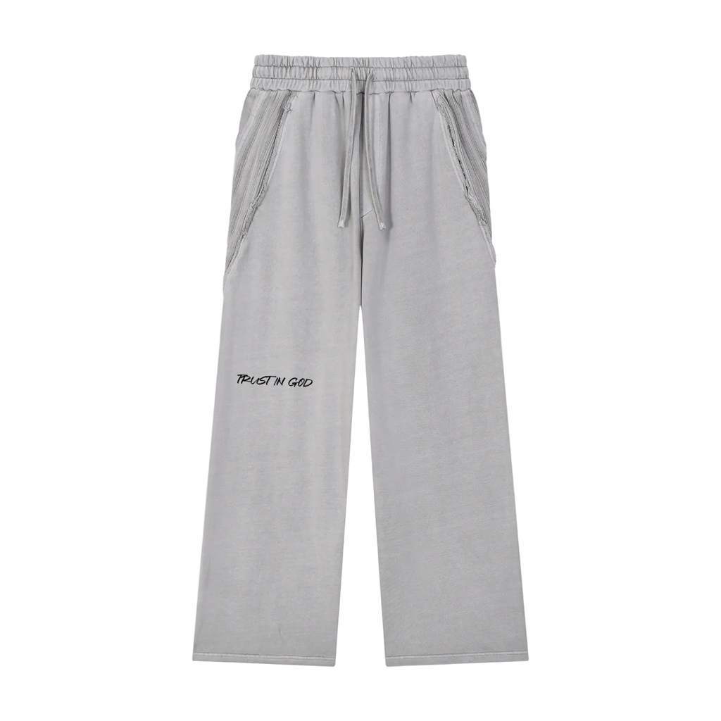 Snow Washed Tape Raw Edge Sweatpants