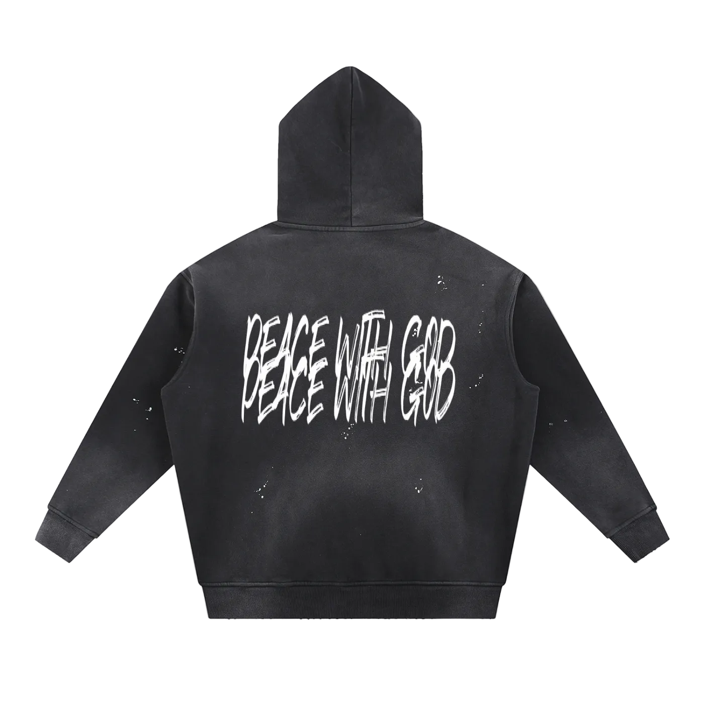 Vintage Washed Frayed Fleece Hoodie