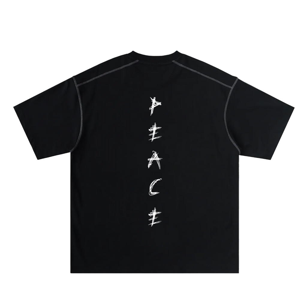 Oversized Contrast-Stitched Cotton Tee